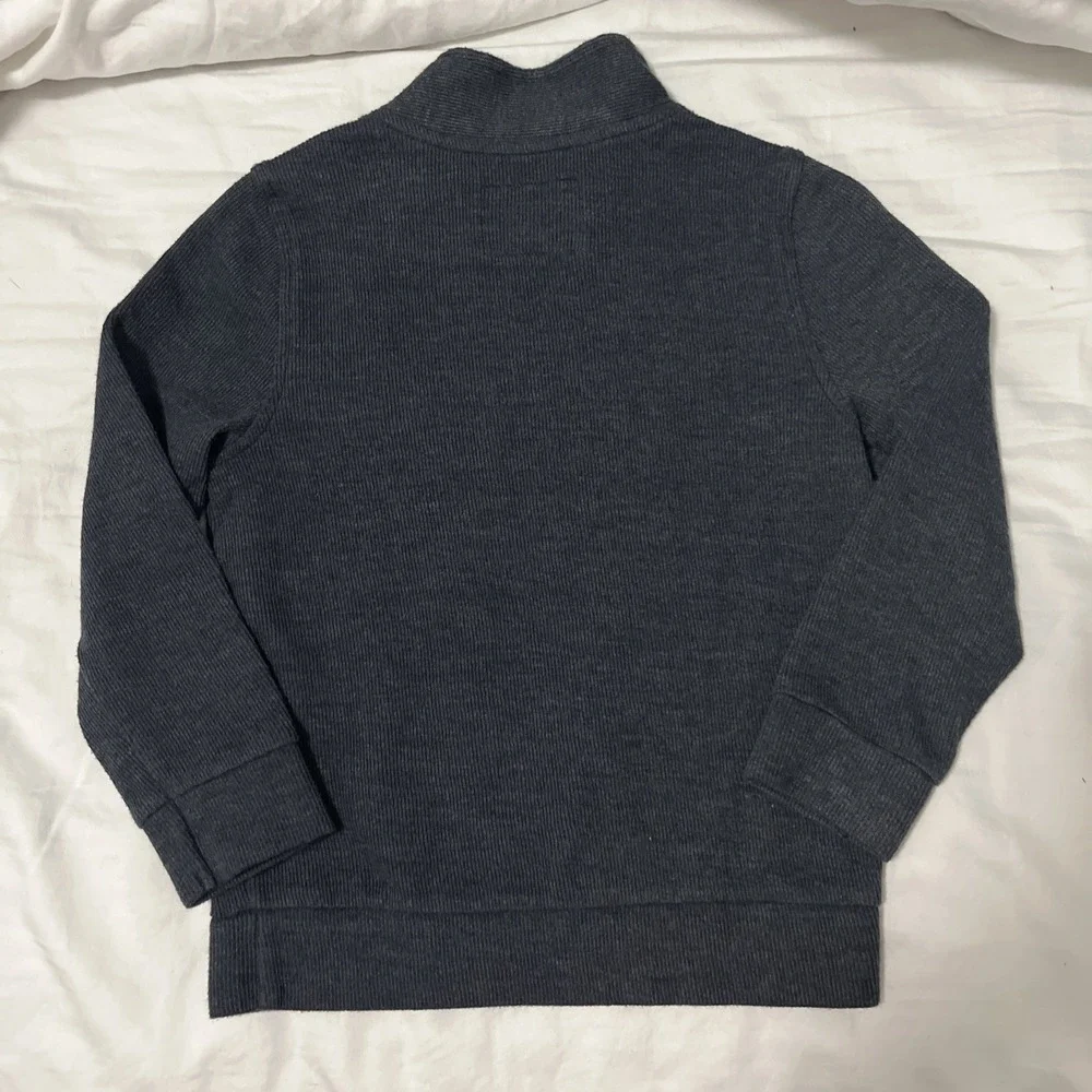 Old Navy Boys 1/4 Zip Gray Ribbed Pullover Sweater Size 5T